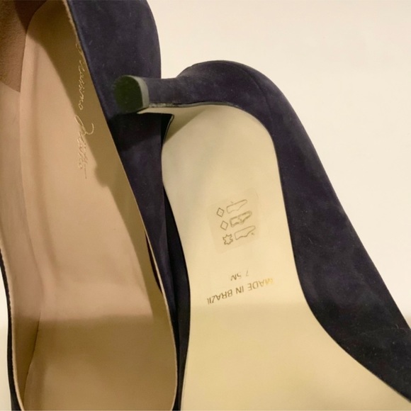 NEW MASSIMO MATTEO 90 MM POINTY TOE PUMP STILETTO HEEL NAVY BLUE SUEDE 7.5 - Picture 5 of 6